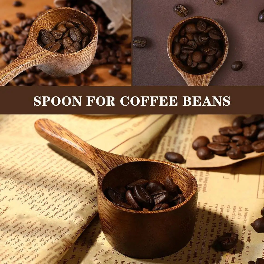 Acacia Wood Measuring Spoon Small Scoop for Loose Coffee Beans Tea Powder Baking Ingredients Kitchen Gadgets Accessories