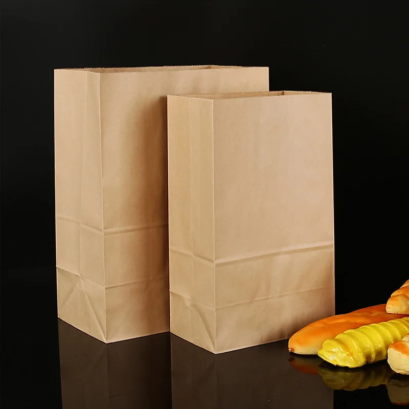 25/50pcs kraft paper bags brown exquisite gift bag recyclable takeout bags food baking packaging bag candy storage wholesale