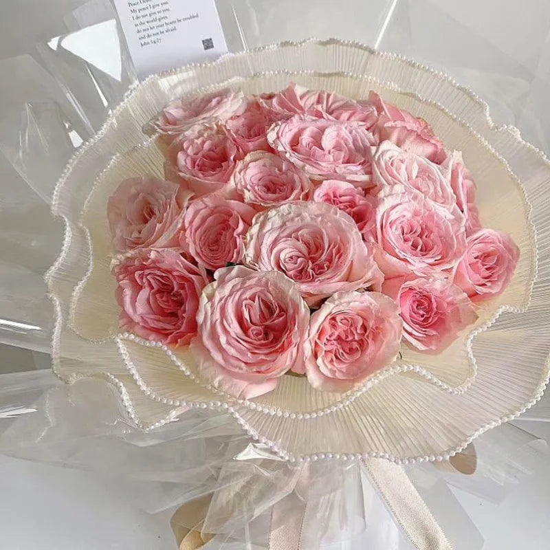 28cmx400cm Flower Wrapping Paper Pearl Wave Yarn Lace Mesh Florist Bouquet Valentine&