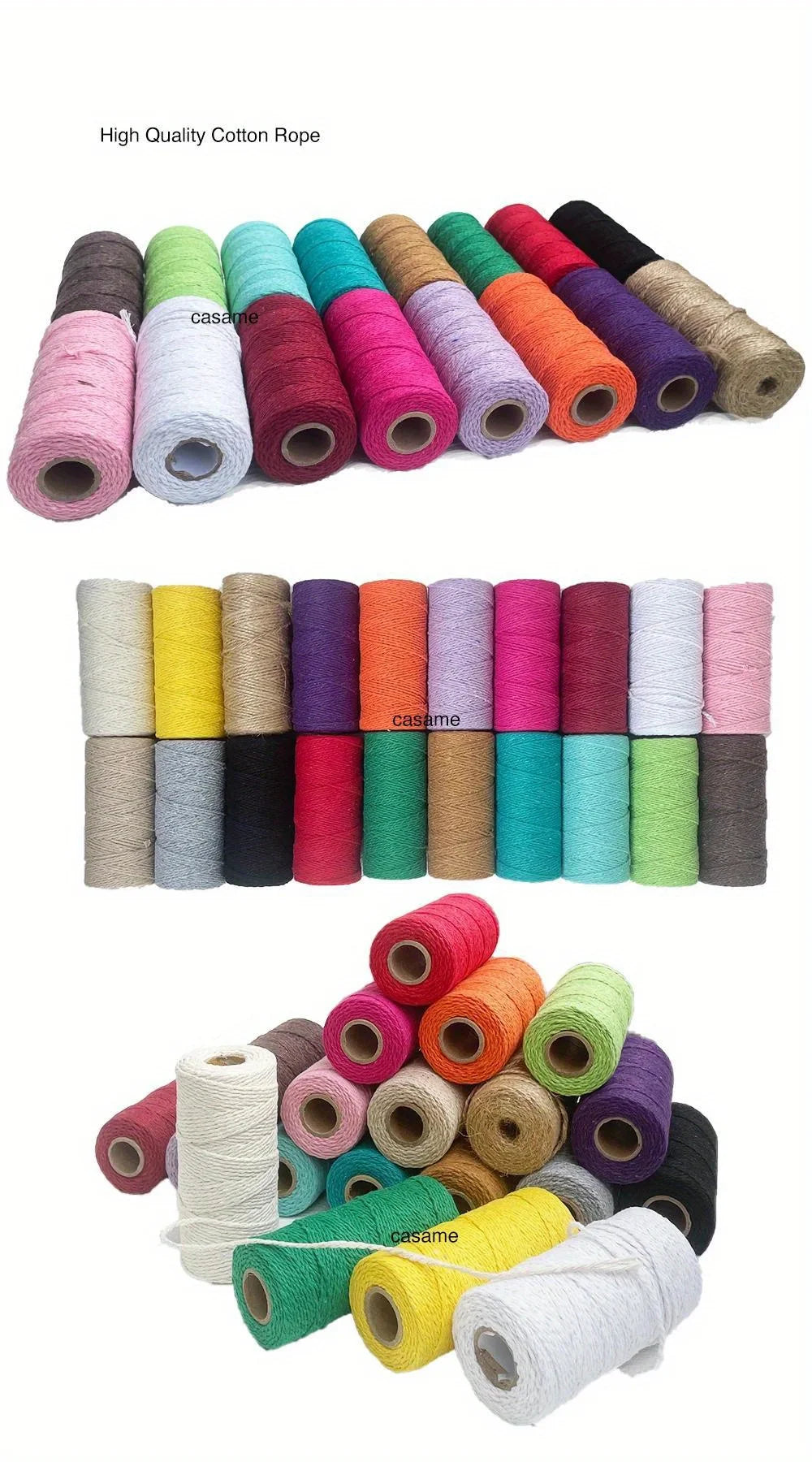 Cotton Twine Natural Jute Twine Packing Twines BakersTwine for Holiday Gift Wrapping Butchers Baking Arts and Crafts Gardening