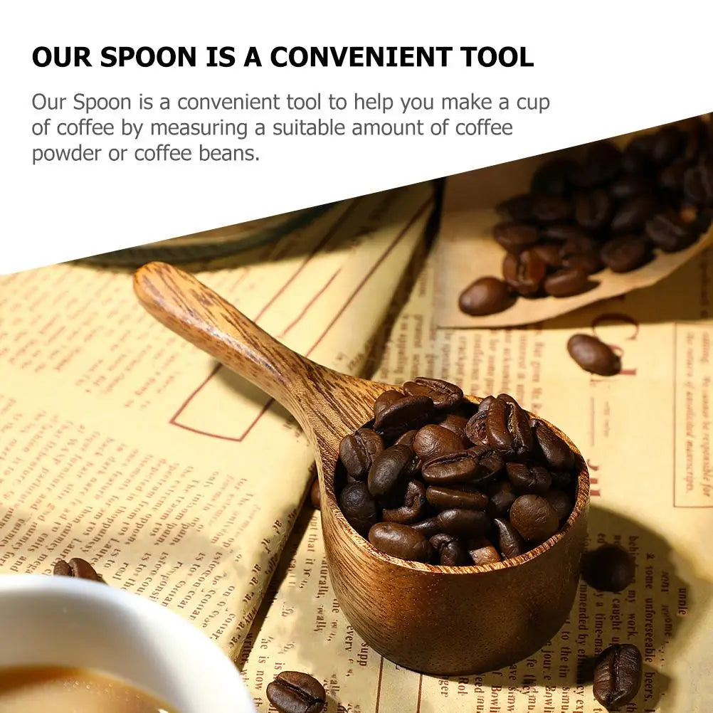 Acacia Wood Measuring Spoon Small Scoop for Loose Coffee Beans Tea Powder Baking Ingredients Kitchen Gadgets Accessories