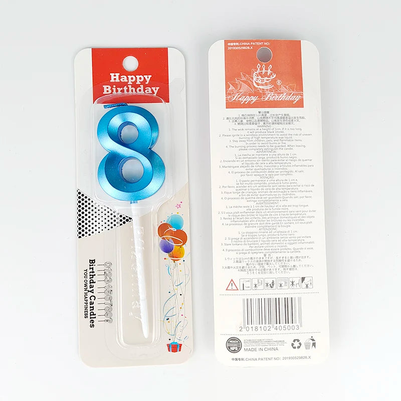 Creative Number Birthday Candles – Blue & Pink Opera House Style Cake Decorations for Parties