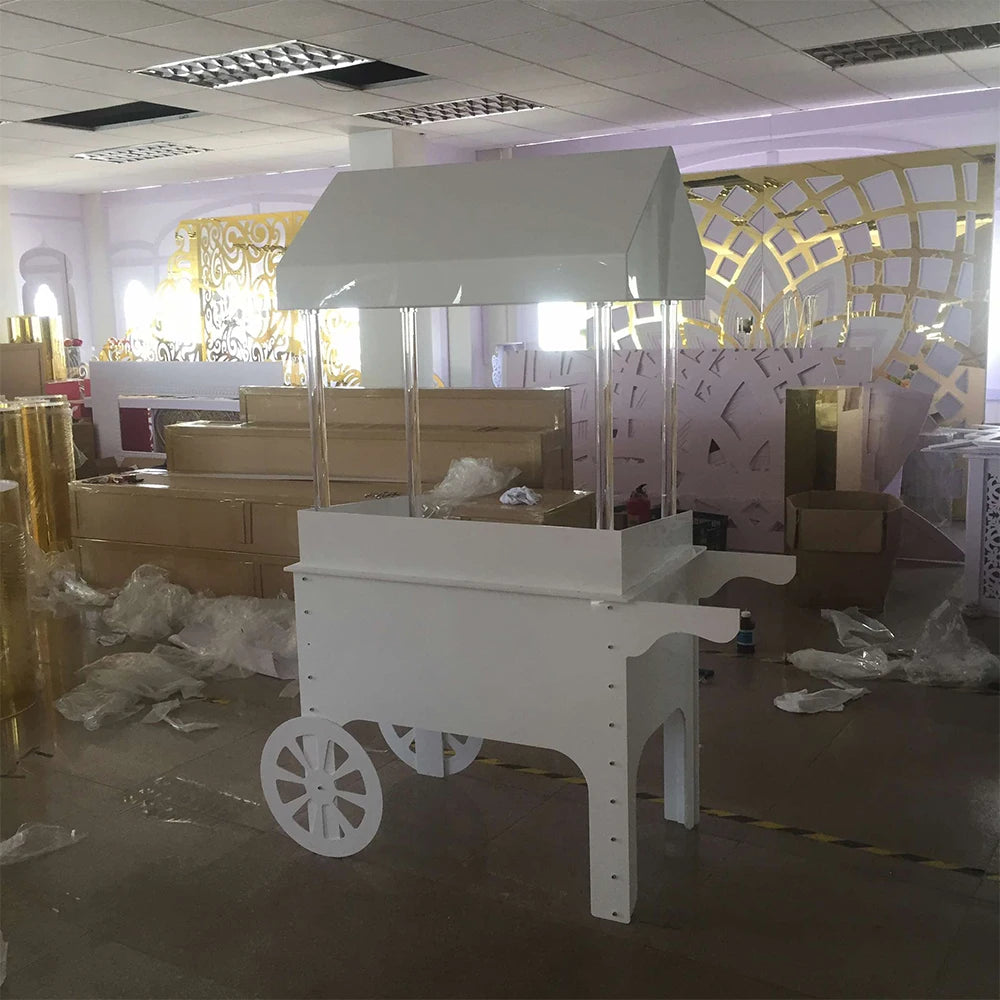 Hot Recommend Cake Candy Dessert Food Cart With Wheels Wedding Event Supplies Birthday Party Decoration