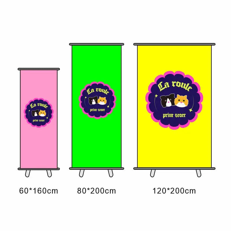 Custom Roll Up Banner Stand Flag Poster Screen 80*200cm High Quality Aluminum Alloy With Graphic Free design Cover