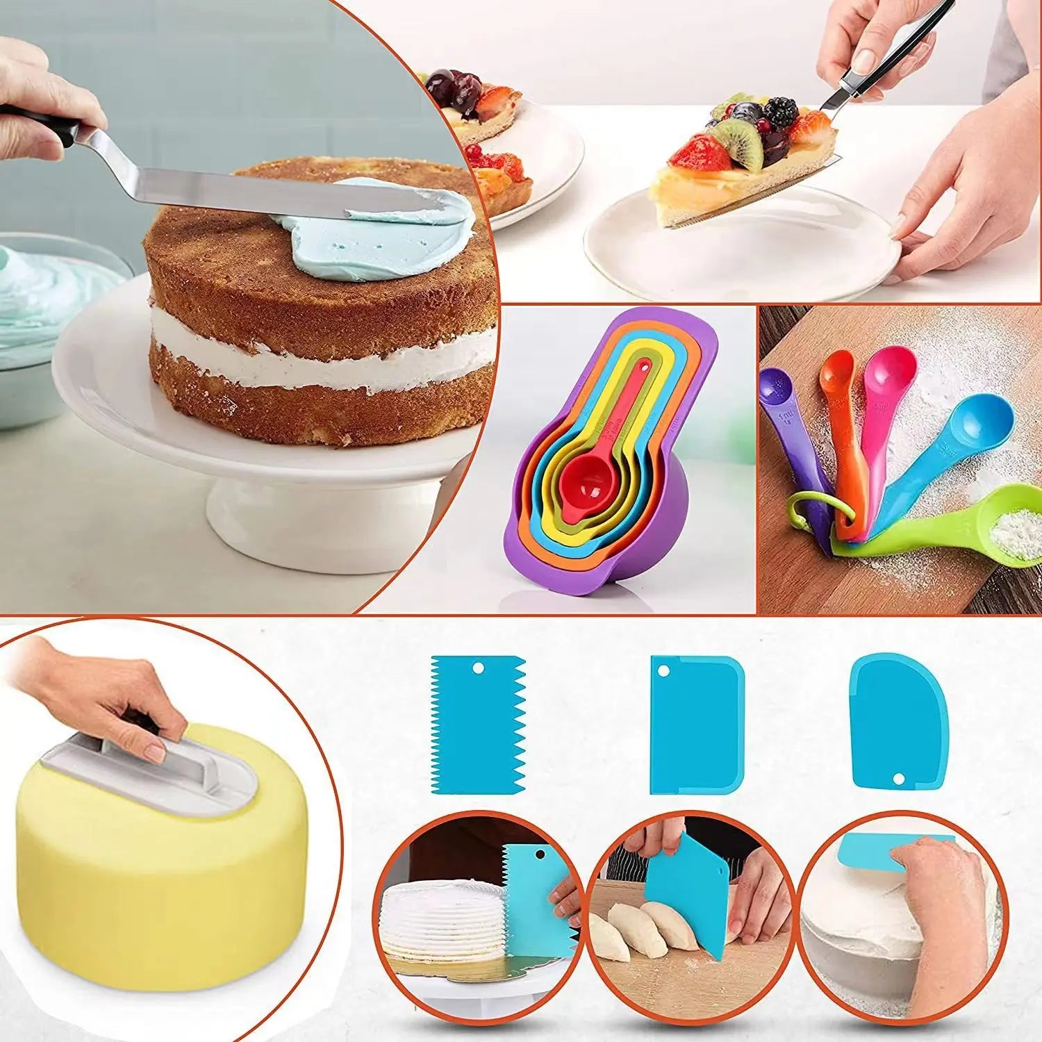 700PCs Cake Decorating Supplies Kit with Baking Supplies- Cake Decorating Tools with Springform Pans Cake Leveler Turntable Ect.
