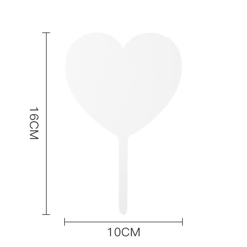10Pcs Transparent Blank Acrylic Cake Toppers DIY Wedding Birthday Party Cupcake Insert Card Dessert Baking Cake Decorations Tool