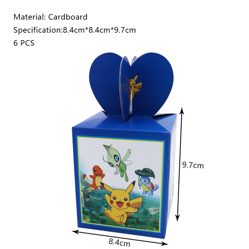 Pokemon Birthday Party Decoration Set – Pikachu Balloon, Banner & Disposable Tableware for Kids