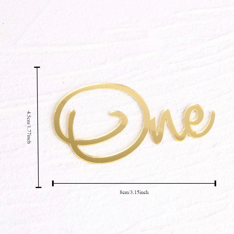 Baby Shower One Cake Toppers Gold Baby Birthday Cake Topper for Kids Birthday Party Cake Decorations