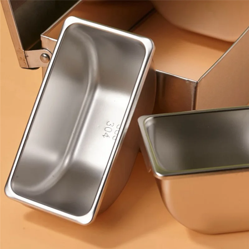 A29M-Section Seasoning Box Stainless Steel Ingredients Box Cheese Sauce Salt Sugar Box Spice Jar Baking Tool