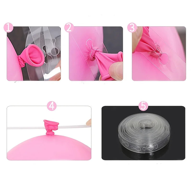 Balloon Chain Strip Roll – Double Hole Balloon Decorating Strip for Birthday & Wedding Party