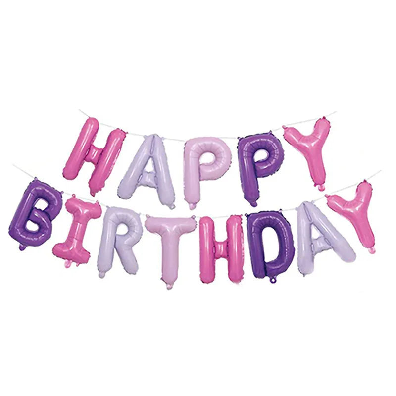13pcs Rose Gold Happy Birthday Balloons – Letter Foil Balloon Decoration Set