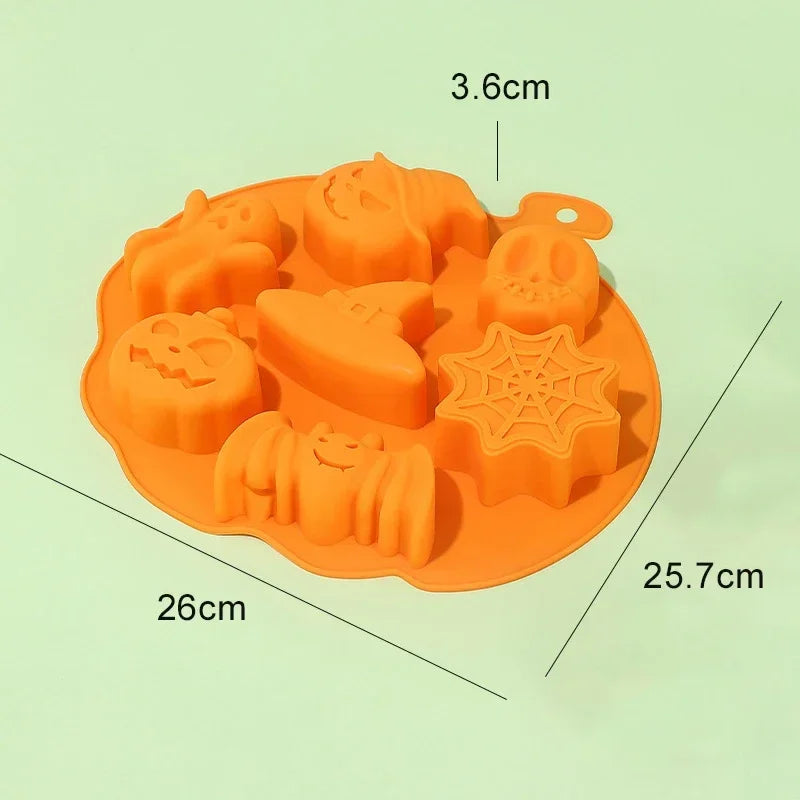 Halloween Baking Mold 3D Pumpkin Bat Skull DIY Model Chocolate Candy Jelly Biscuit Cake Mould Tool Cookie Cutter Reusable Party