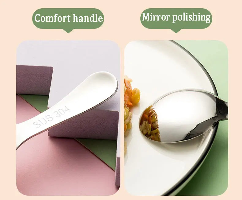 Outdoor Tourism 304 Stainless Steel Portable Tableware, CHILDREN&