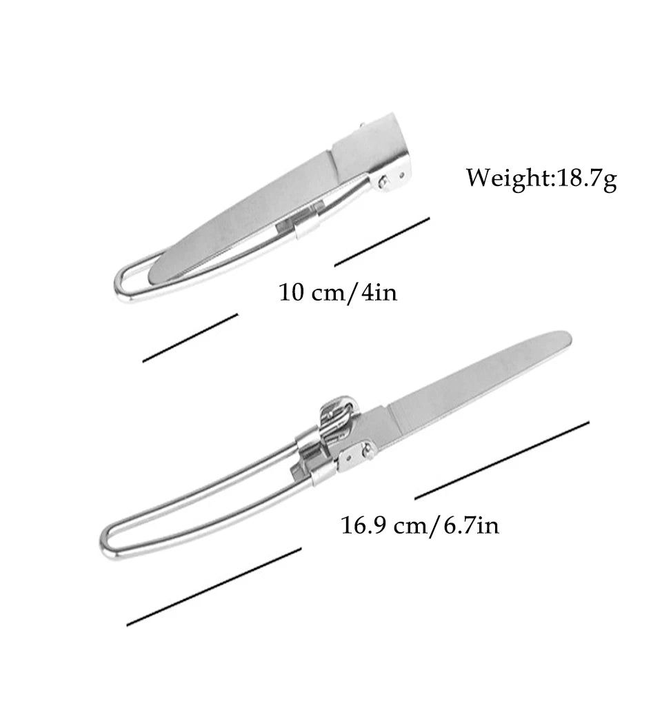 Camping Fork Spoon Outdoor Tableware Foldable Ultralight Stainless Steel Set Of Dishes For Camping Outdoor Cooking