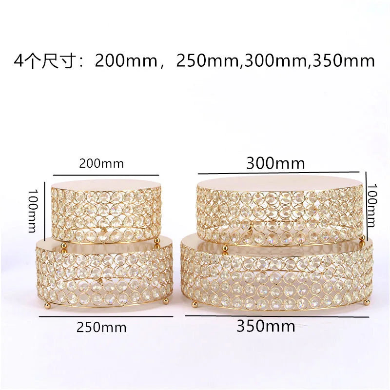 crystal Cake Stand Set Gold Luxury metal gold Cake Stands Wedding Supplies