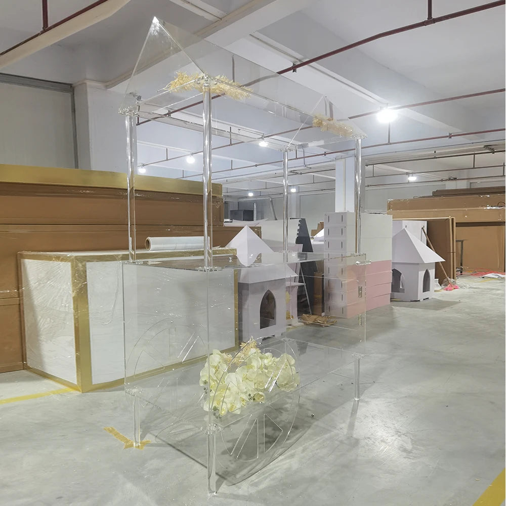 Hot Recommend Cake Candy Dessert Food Cart With Wheels Wedding Event Supplies Birthday Party Decoration