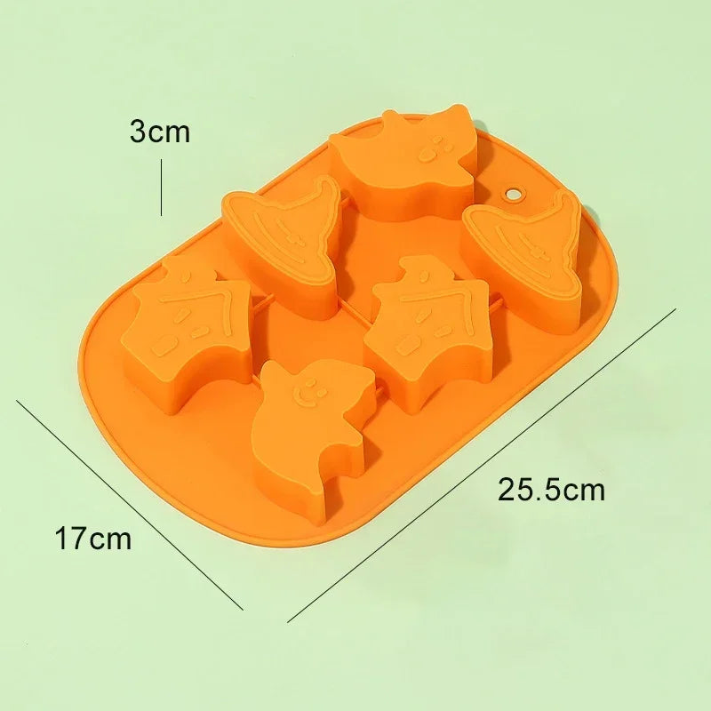 Halloween Baking Mold 3D Pumpkin Bat Skull DIY Model Chocolate Candy Jelly Biscuit Cake Mould Tool Cookie Cutter Reusable Party