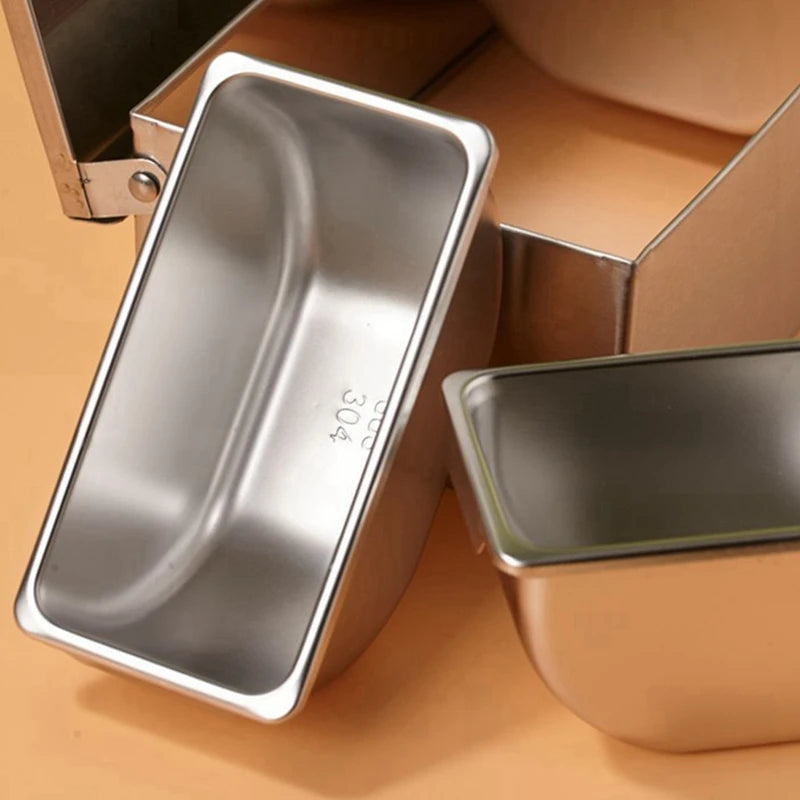 CQMF-Section Seasoning Box Stainless Steel Ingredients Box Cheese Sauce Salt Sugar Box Spice Jar Baking Tool