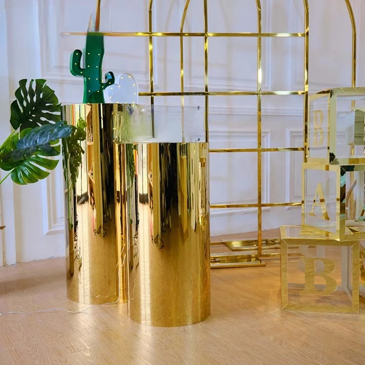 Wedding supplies gold pillars dessert table set cake plinth stand For Birthday Party Supplies