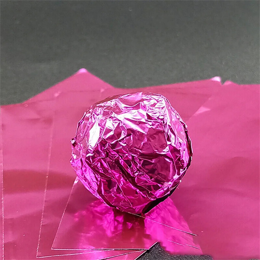 100pcs 8x8cm Aluminum Foil Wrapping Sheets – DIY Food Packaging for Chocolate & Candy