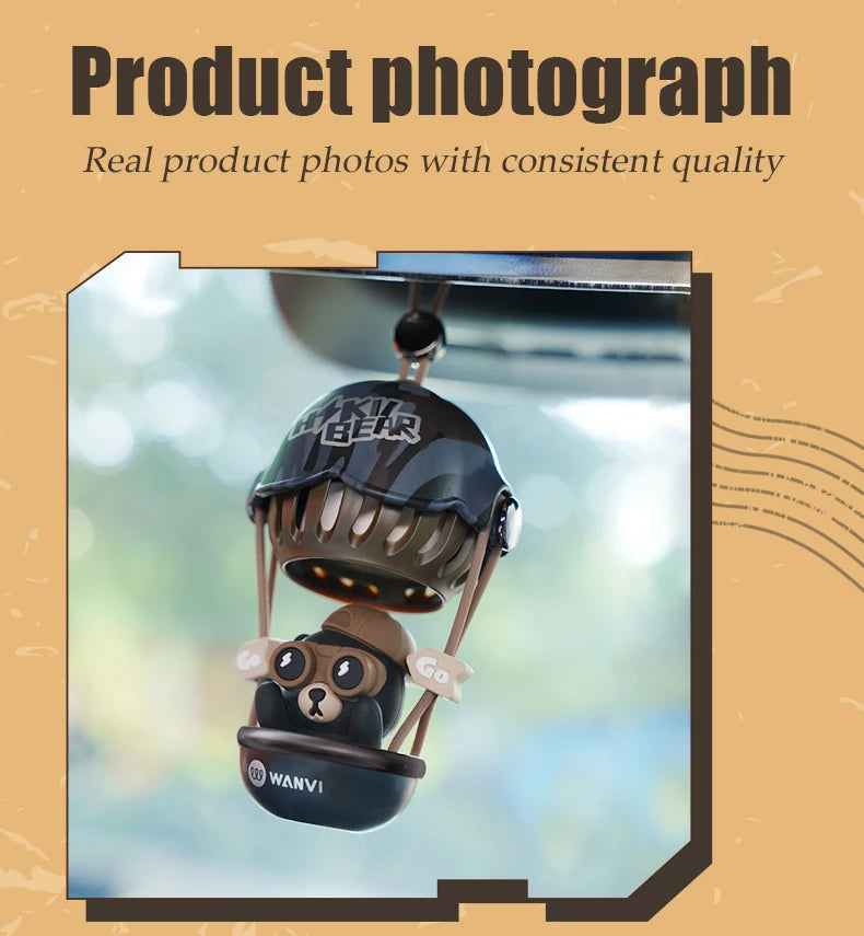 Balloon Bear car pendant hanging ornament decoration air freshener accessories fragrance perfume diffuser rearview mirror hanger