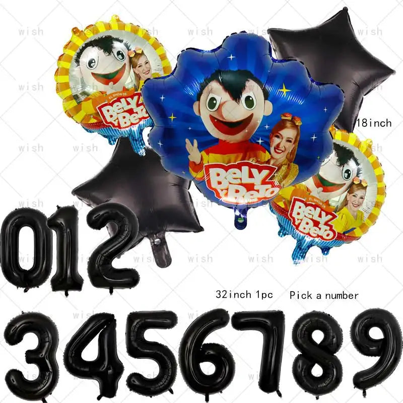 Bely Y Beto Balloon Birthday Party Decoration Wedding Boy Game Decor Supply Glod 32inch Ballon Baby Shower