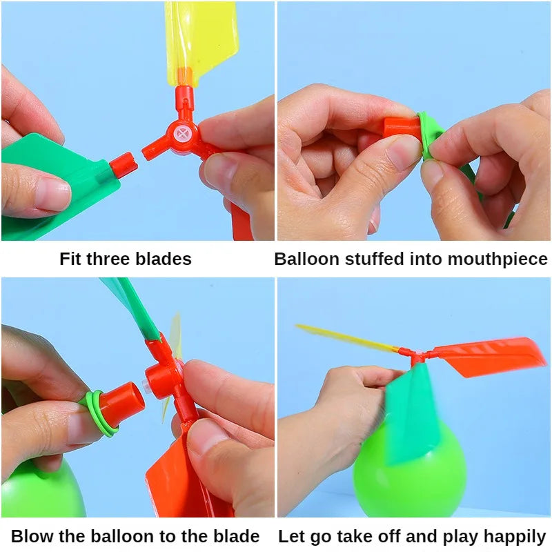 Balloon Aircraft Science and Technology Educational Toys Technology Handmade Diy Balloon Helicopter Children&