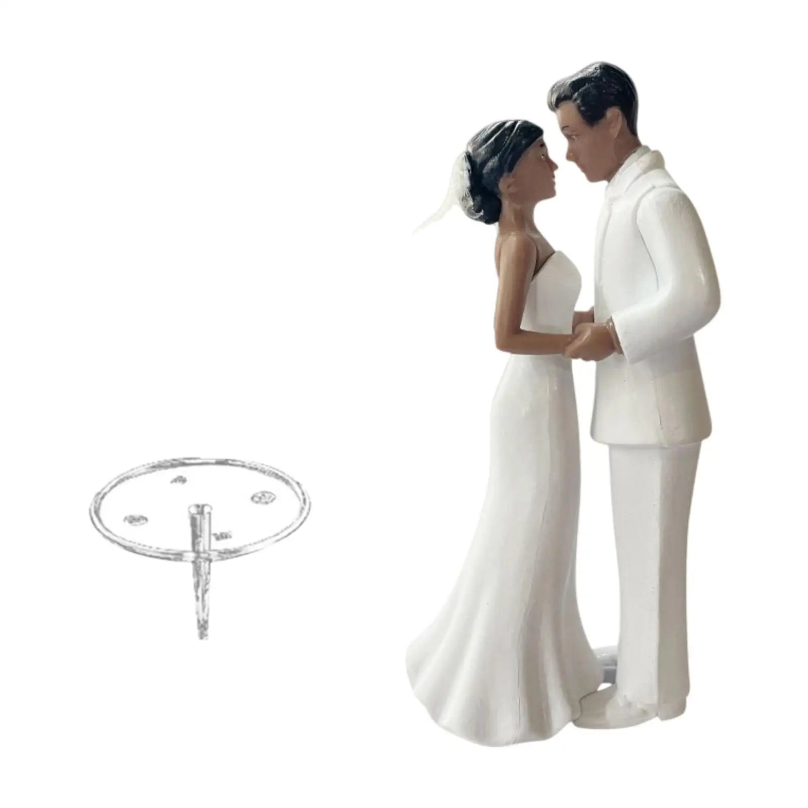 Wedding Cake Topper Accessory DIY Micro Landscape Modern Keepsake Simulated Bride Groom Figurine Decoration for Bridal Showers