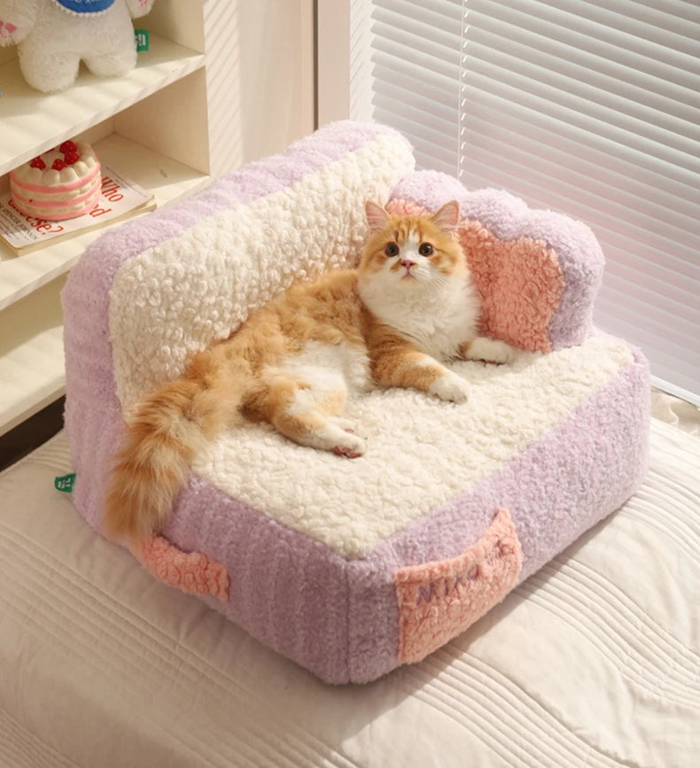 Cat Sofa Cute Cake Shape Cat Mat Four Seasons Universal Thickened Bed Winter Warm Nest Pet Supplies