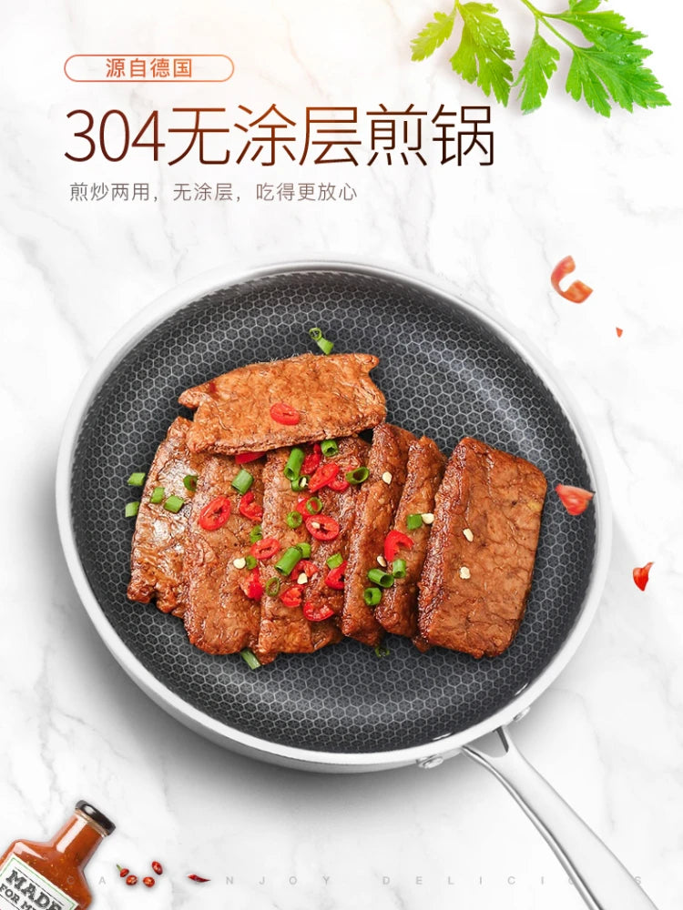 Large Stainless Steel Pan Cooking Kitchen Cake Maker Round Cookware Breakfast Pans Egg Ollas De Cocina Kitchen Supplies