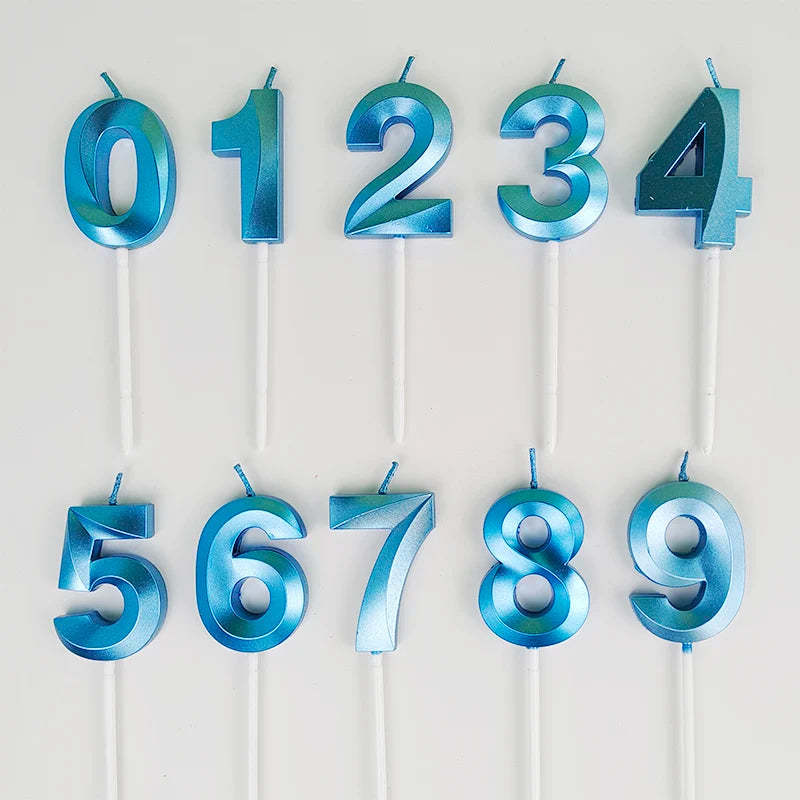 Creative Number Birthday Candles – Blue & Pink Opera House Style Cake Decorations for Parties