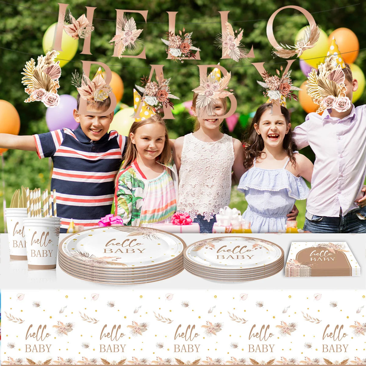Birthday Baby Cake Topper Happy Birthday Banner Decor First Party Tablecloth Baby Shower One 1st 2nd 3rd Birthday Party Supplies