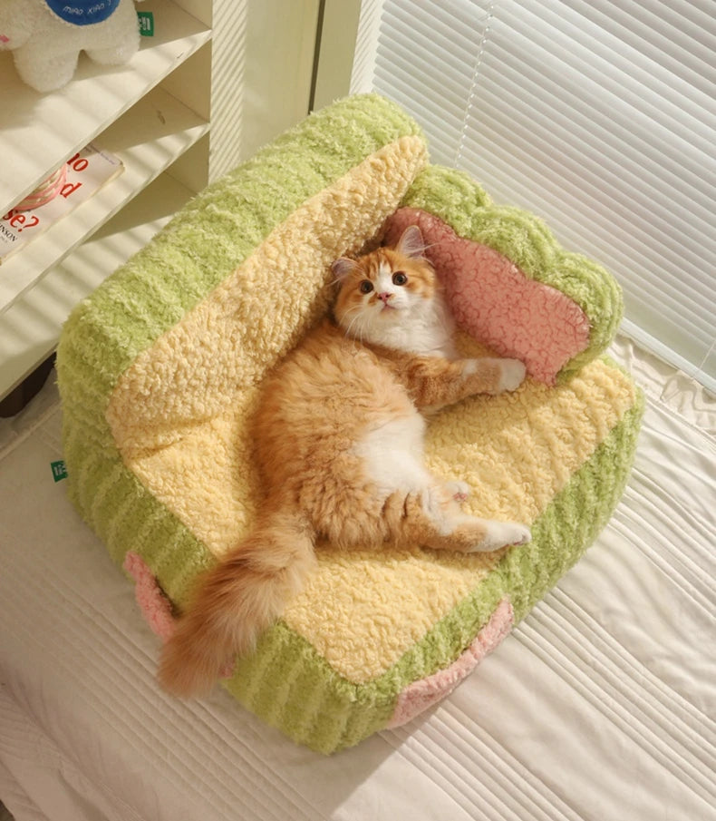 Cat Sofa Cute Cake Shape Cat Mat Four Seasons Universal Thickened Bed Winter Warm Nest Pet Supplies