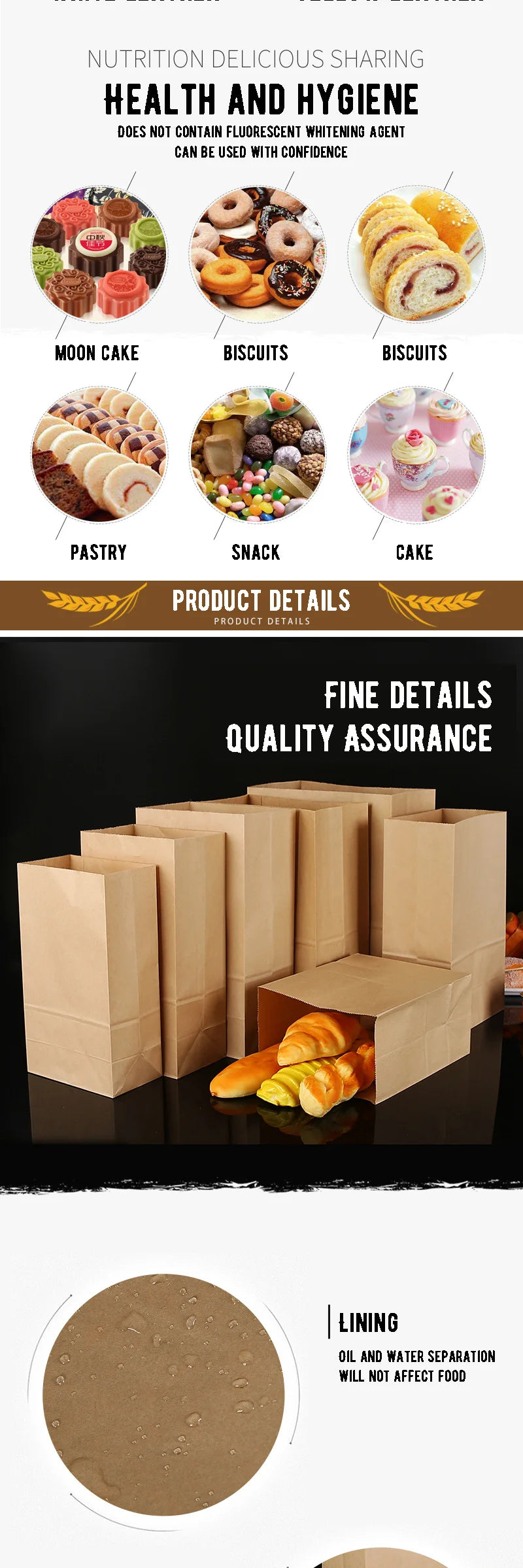 25/50pcs kraft paper bags brown exquisite gift bag recyclable takeout bags food baking packaging bag candy storage wholesale