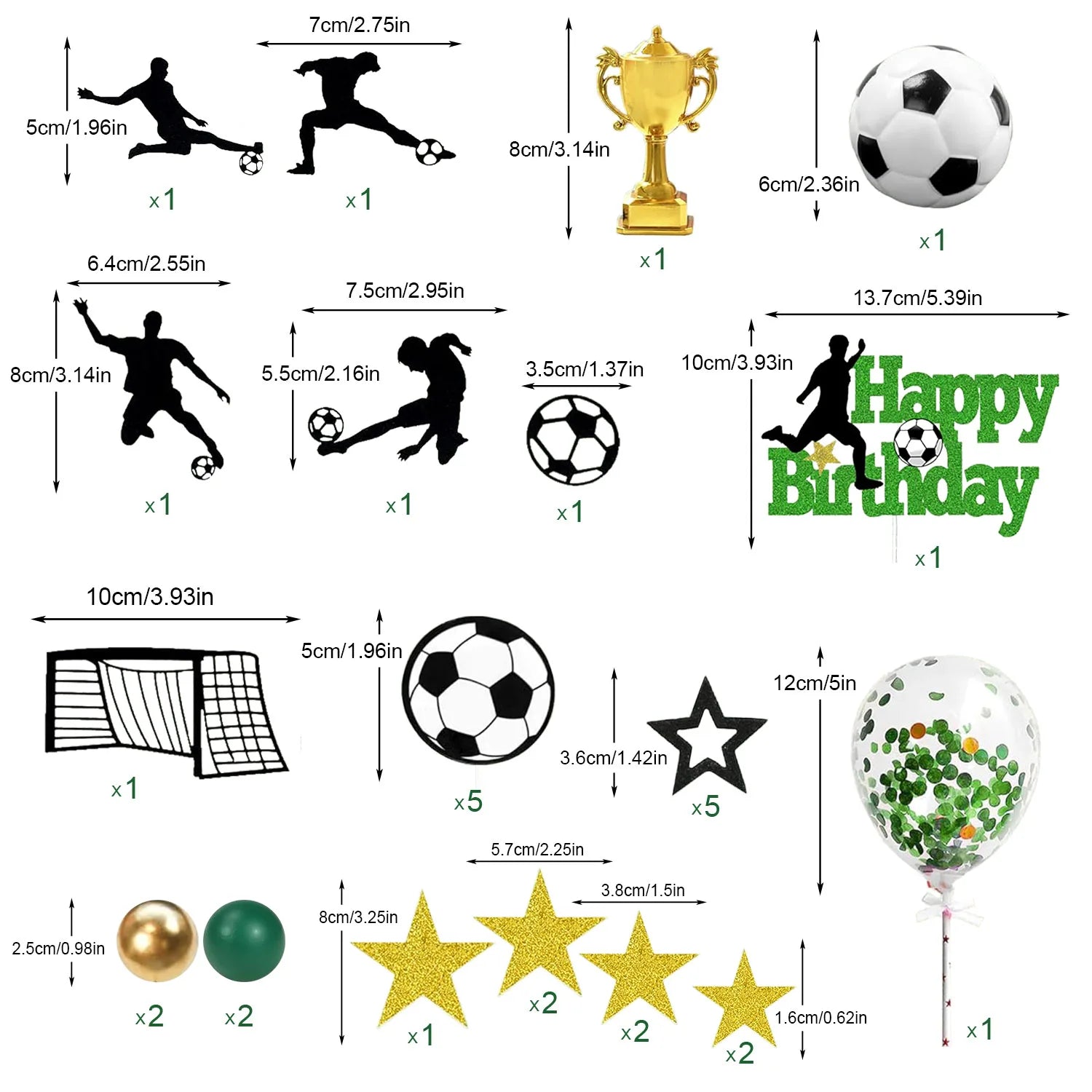 37 PCS Sports Cake Toppers Sports Cake Decoration with Soccer Football Baseball Basketball Tennis Golf for Boys Men Sports Theme
