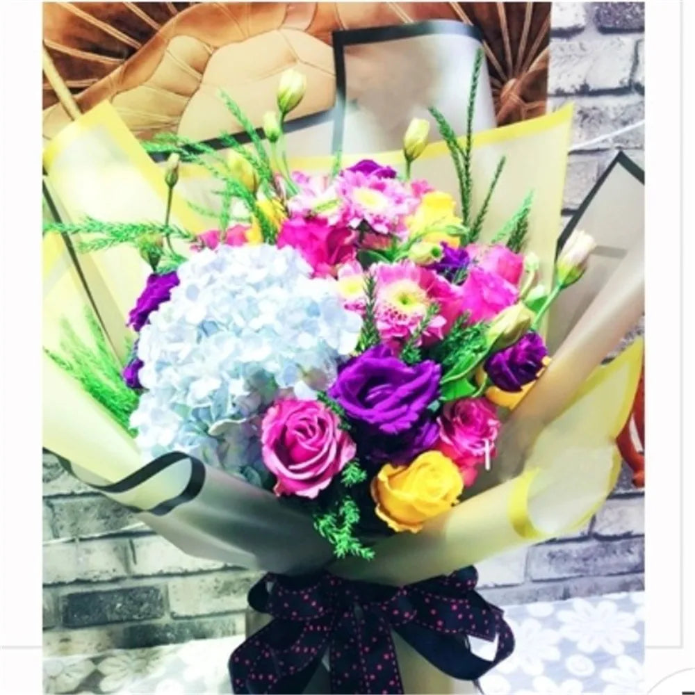 5sheets Half Transparent Flower Wrapping Paper Korean Style Gift Grinding Edge Rose Packing Florist Bouquet Wrapping Material