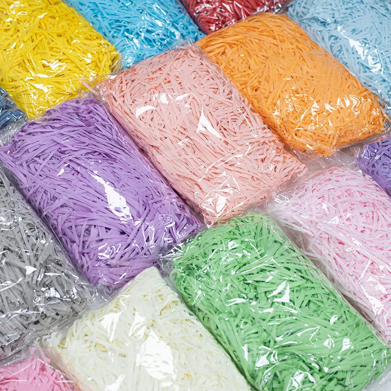 20g/50g Glitter Raffia Paper Shreds – Decorative Filler for Gift Packing, Baskets & Christmas Hampers