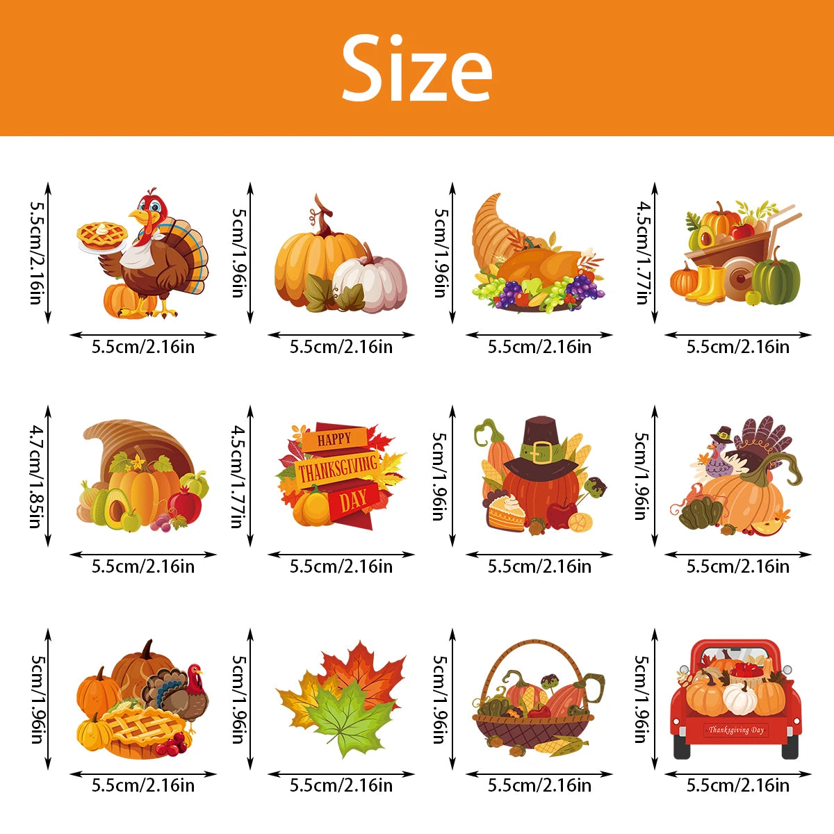 12/24pcs Thanksgiving Cupcake Topper Pumpkin Maple Cake Topper Fall Themed Turkey Food Picks Autumn Thanksgiving Cake Decoration