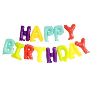 13pcs Rose Gold Happy Birthday Balloons – Letter Foil Balloon Decoration Set