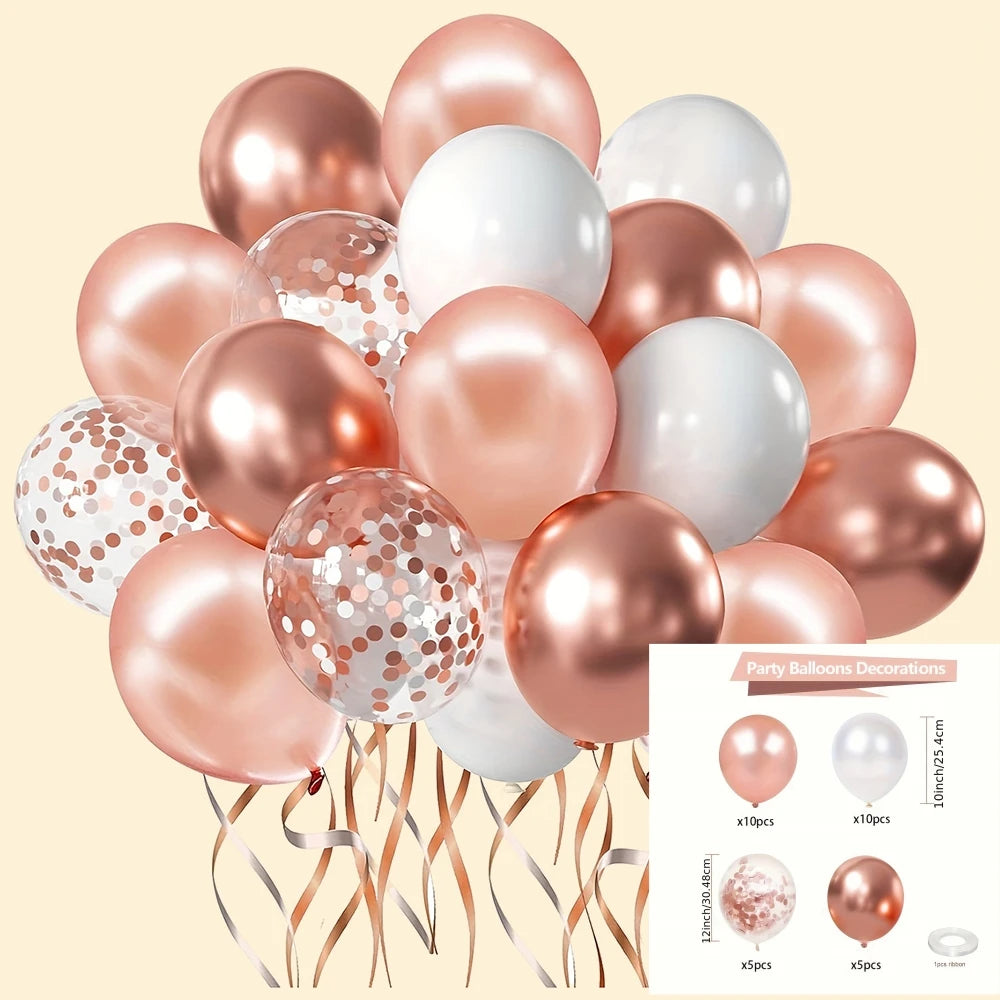 16pcs Black and Metallic Gold Balloons for Birthday Wedding Graduation Party Decorations