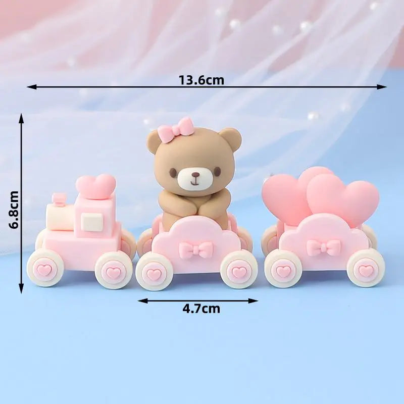 Pink Blue Bear Cake Topper Baby Shower Boy Girl Birthday Party Cake Decor Adult Birthday Gifts Wedding Cake Decorating Baking