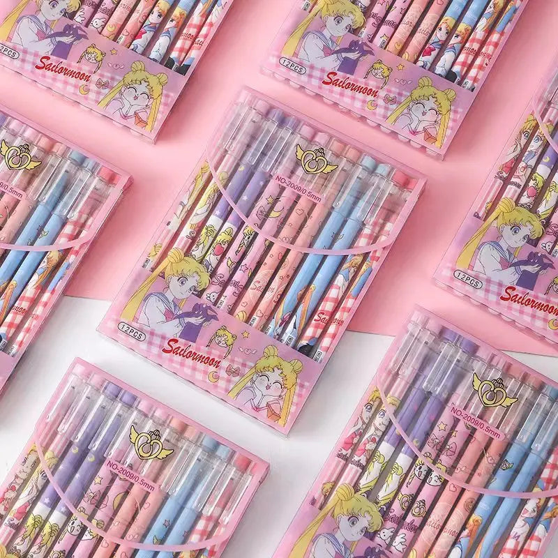 144pcs New Sell Like Hot Cakes Sailor Moon Erasable Gel Pen Cute 0.5mm Signature Pens School Office Writing Supplies Prizes Gift