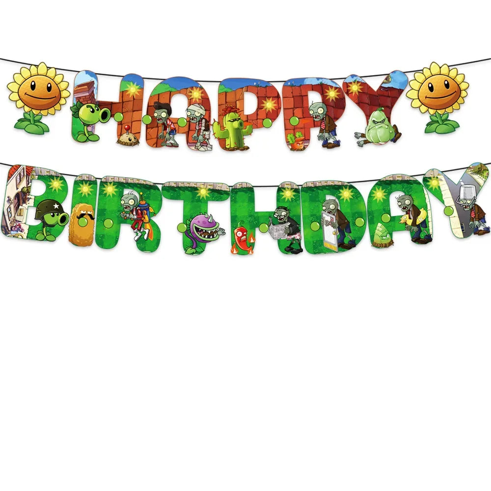 Plants vs Zombies GOTY Edition DIY Balloons Party Supplies Birthday Banner Latex Balloon Decoration Cake Supplies Kid gift