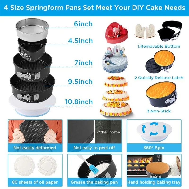 Cake Decorating Tip Set, Turntable Cake Pan, Baking Tools Set, Cupcake Paper Cups, Cakes Scraper, Kitchen Tools, Supplies