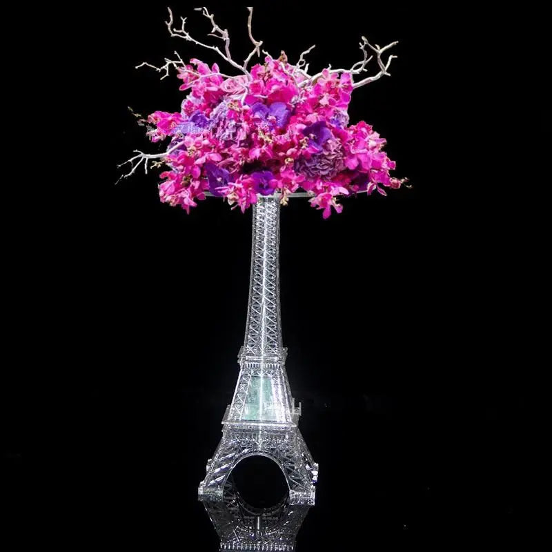Party Decoration Eiffel Tower Design Flower Rack Transparent Acrylic Cake Dessert Stand For Wedding Table Centerpieces Supplies