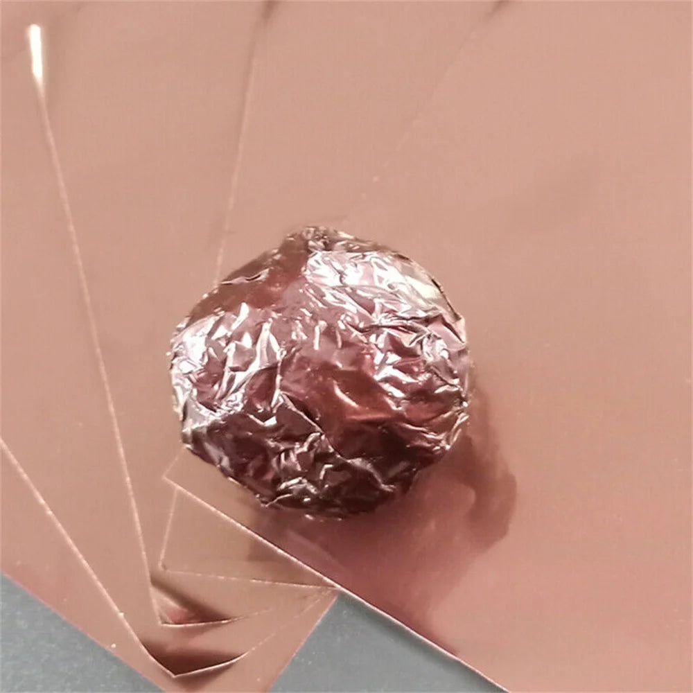100pcs 8x8cm Aluminum Foil Wrapping Sheets – DIY Food Packaging for Chocolate & Candy