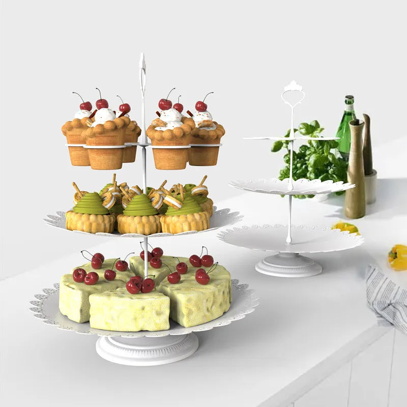 Metal Cake Plate Stand, 3 Layers, Desserts, Cheese, Candy Display Rack Holder, Birthday Party Banquet Supplies, Biscuits, Fruit