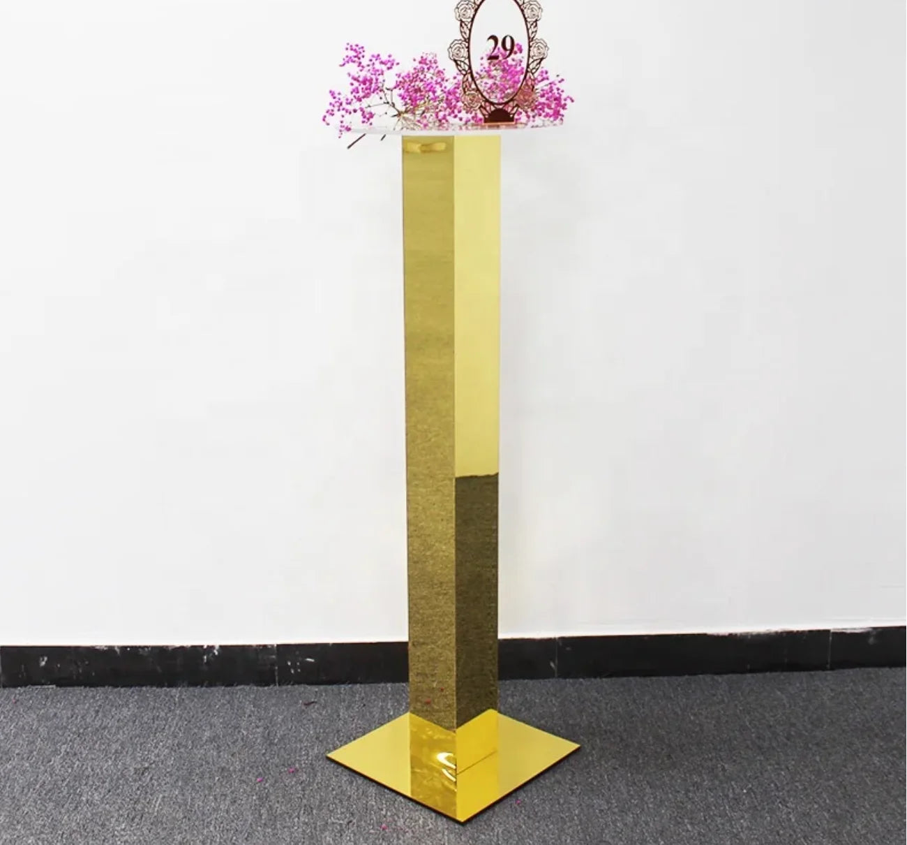 6PCS Column Mirror Acrylic Decorative Flower Wares Floral Bouquet Racks, Party Supplies Table Centerpieces Ornaments Cake Stand