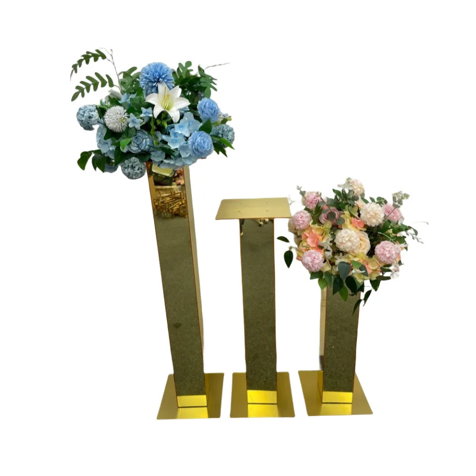 6PCS Column Mirror Acrylic Decorative Flower Wares Floral Bouquet Racks, Party Supplies Table Centerpieces Ornaments Cake Stand