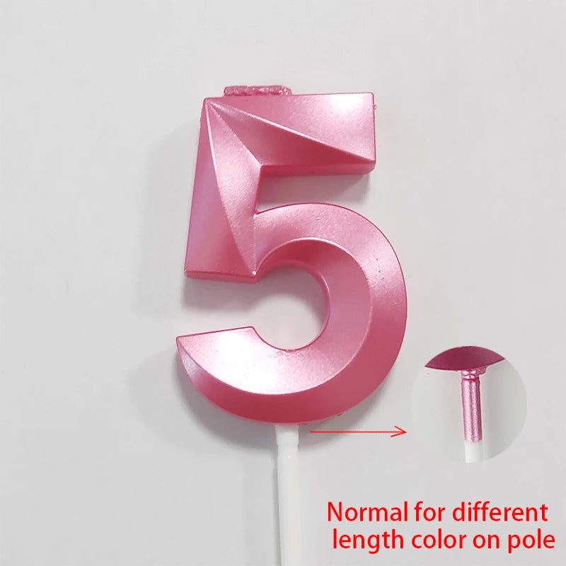 Creative Number Birthday Candles – Blue & Pink Opera House Style Cake Decorations for Parties